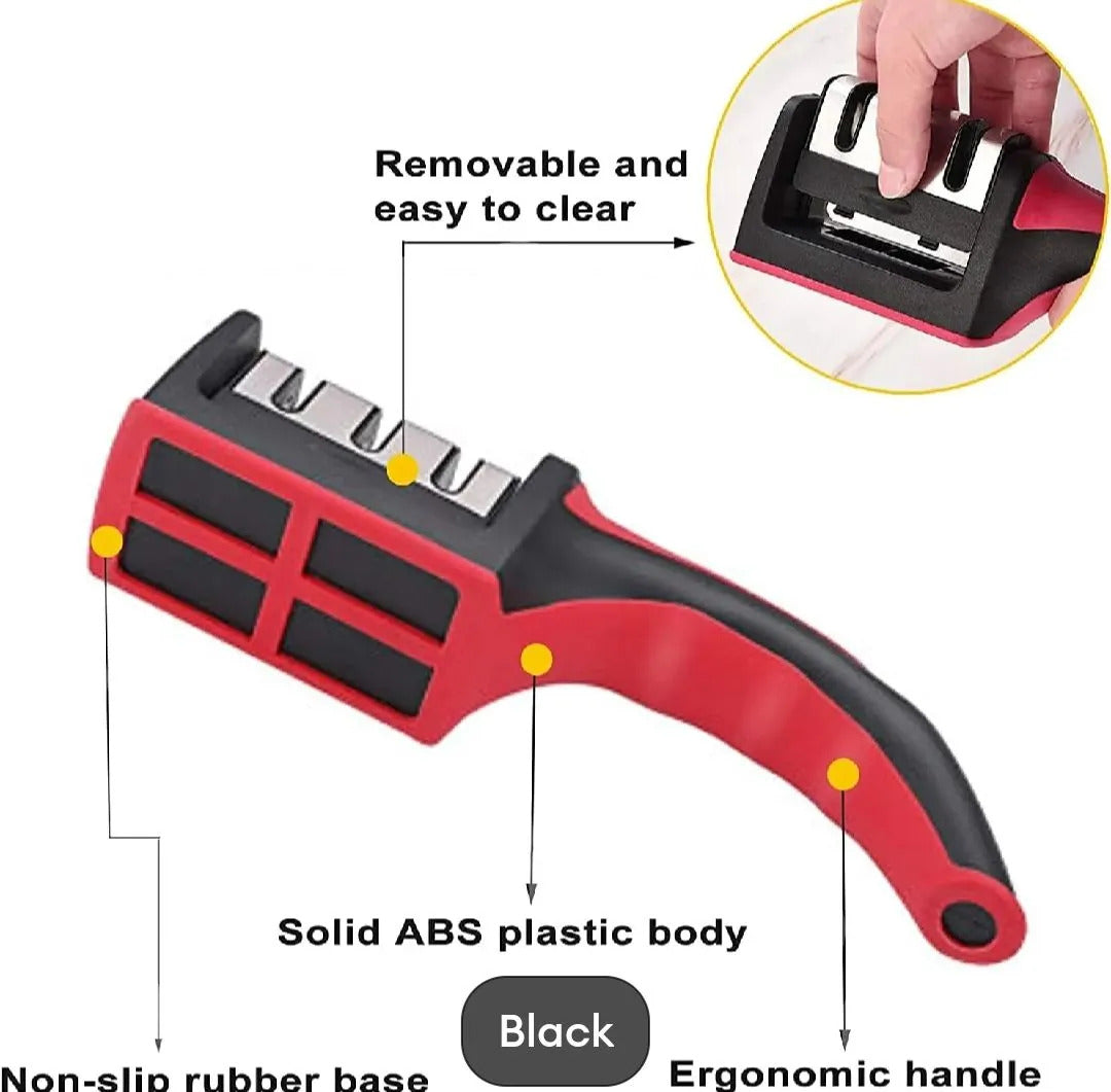 4 in 1 Adjustable Kitchen Knife Sharpener | Professional Manual Knife & Scissor Sharpening Tool