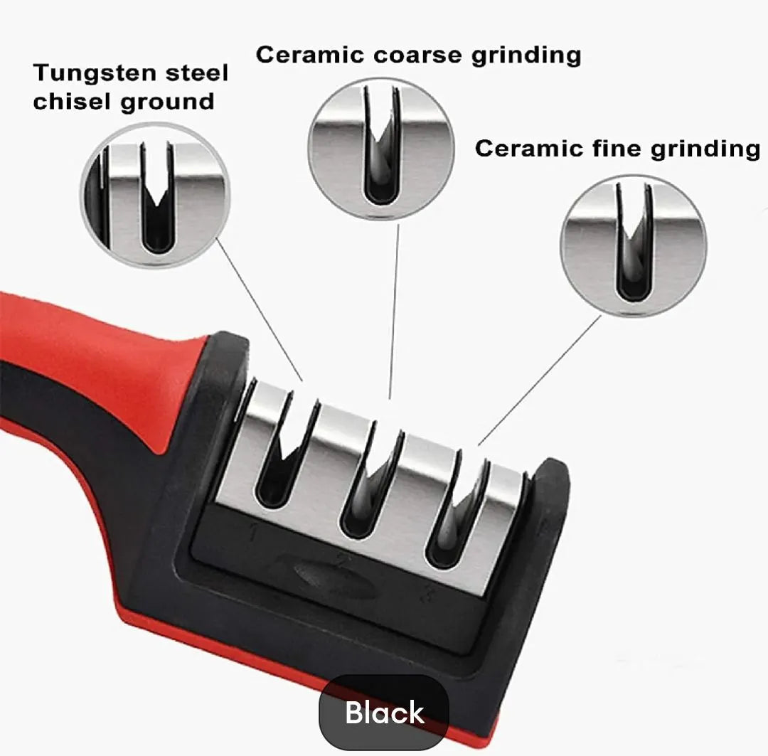 4 in 1 Adjustable Kitchen Knife Sharpener | Professional Manual Knife & Scissor Sharpening Tool