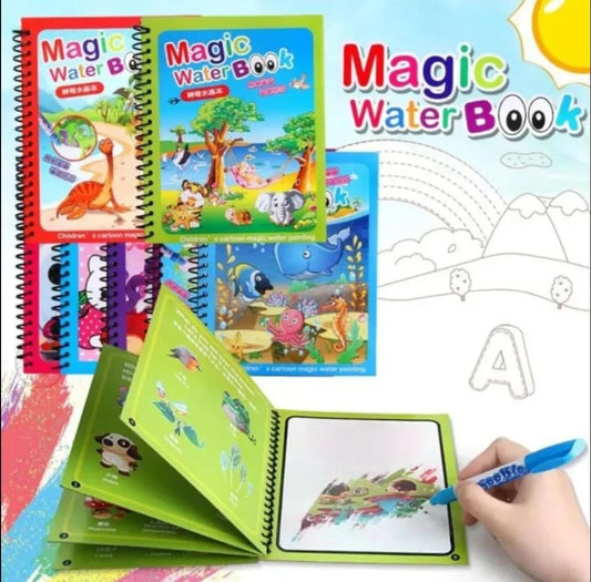 Magic Water Book for Kids (2–5 Years) 🎨 | Reusable Water Drawing Book | Mess-Free Coloring | Educational Doodle Activity Toy | JK Mart
