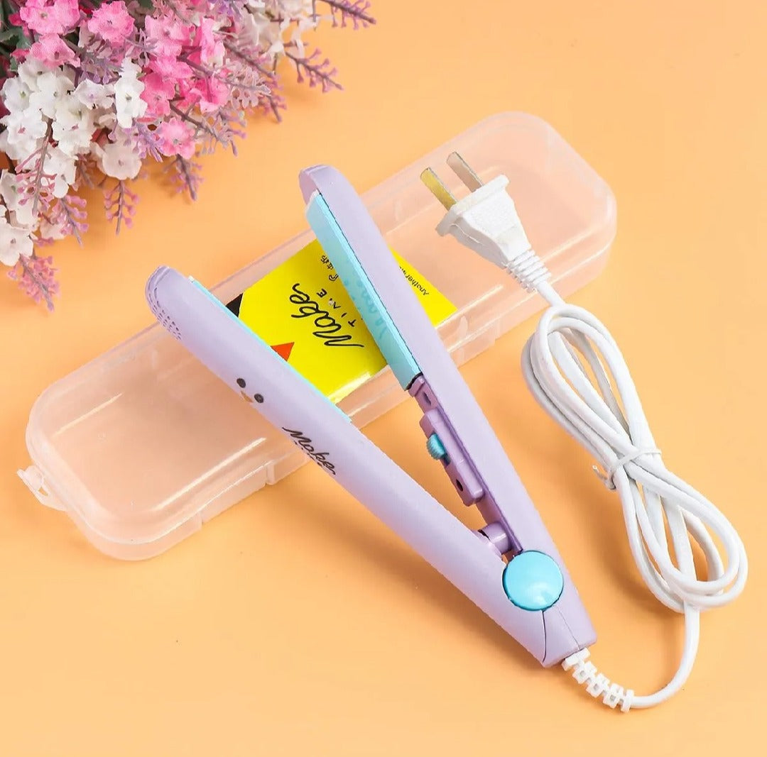Mini Hair Straightener & Curler | Portable Ceramic Tourmaline Flat Iron | Travel Size Hair Styling Tool 220V