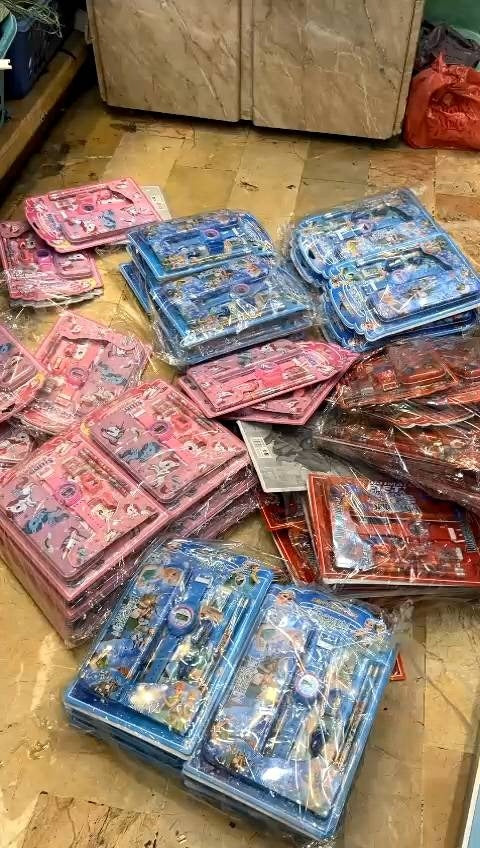 6 Pcs Kids Stationery Combo Pack with Digital Watch | Pencil Box, Pencils, Eraser & School Supplies Gift Set