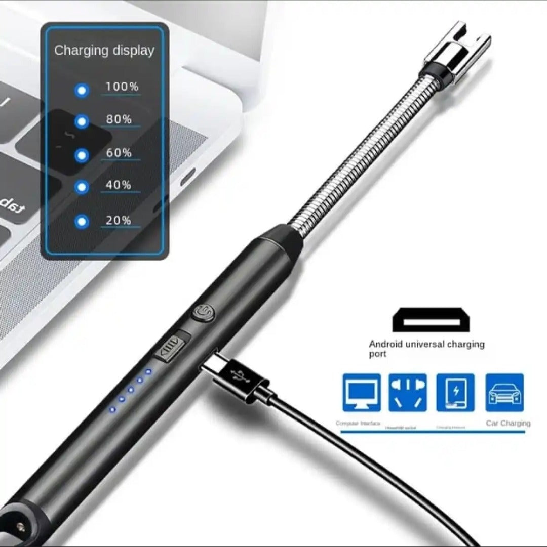 USB Rechargeable ARC Lighter | Flameless Windproof Flexible Electric Lighter for Kitchen, Candles & Outdoor Use