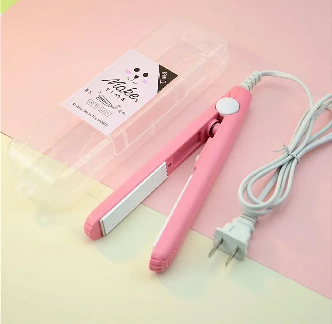 Mini Hair Straightener & Curler | Portable Ceramic Tourmaline Flat Iron | Travel Size Hair Styling Tool 220V