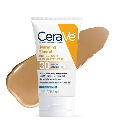 Hydrating Mineral Sunscreen SPF 30 Face Sheer Tint, Shade: Medium