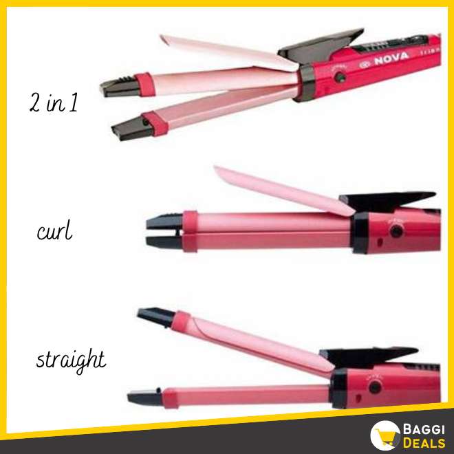2 in 1 Nova Hair Straightener and Curler Hair Straightener + Curler Versatile Styling Tool for Straightening and Curling Hair - Image 3