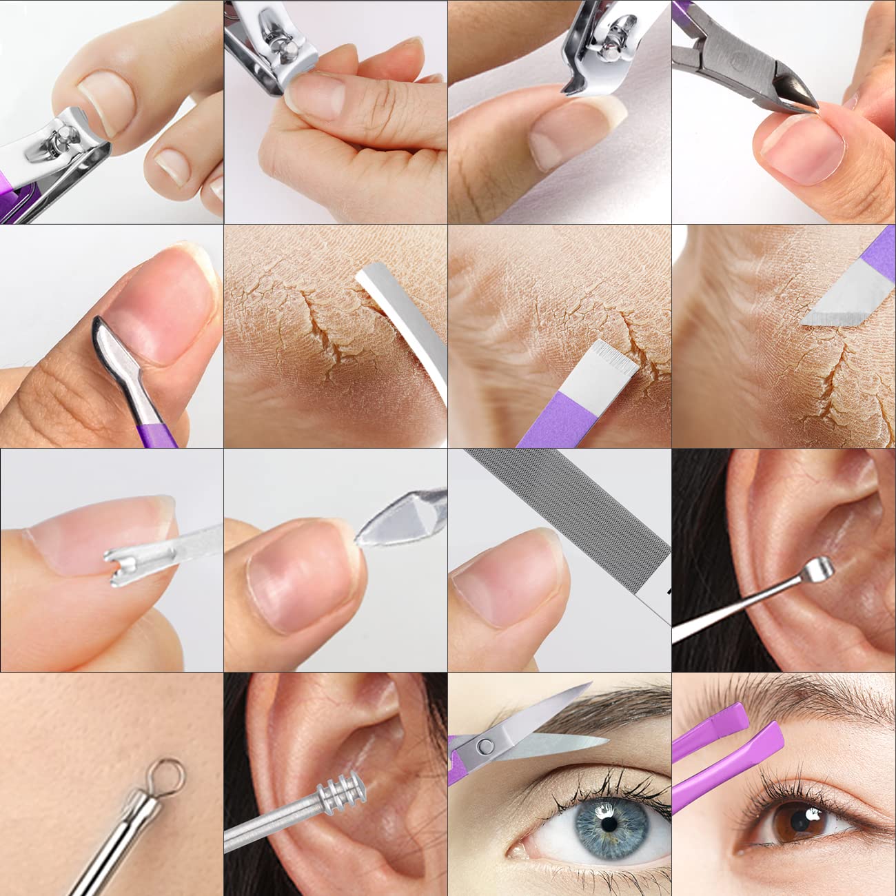 16-in-1 Stainless Steel Nail Care Kit – Manicure & Pedicure Tool Set (Random Color) - Image 4