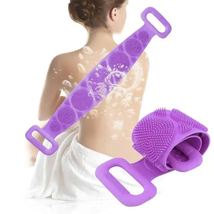Double Side Bath Towel Scrubber - Random Color - Image 4