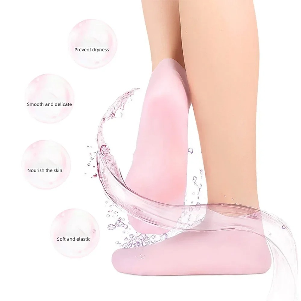 1 Pair Silicone Moisturizing Gel Foot Care Socks For Cracked Heels & Dry Skin Repair - Image 2