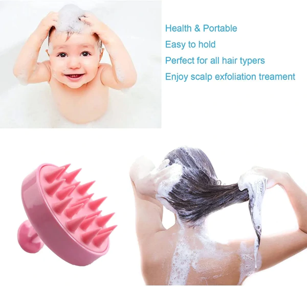 1 Piece Scalp Shampoo Massager Brush | Scalp Hair Scrubber With Soft Bristles For All Type Of Hairs ( Random Color ) - Image 5