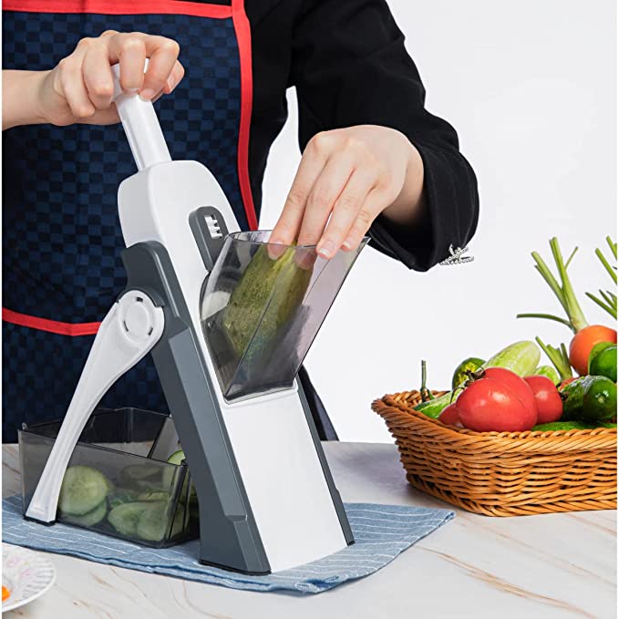 Mandoline Vegetable Cutter Slicer Chopper | Multi-function Cutter Vertical Vegetable Cutter Kitchen Shredder Grater single blade (random color) - Image 2