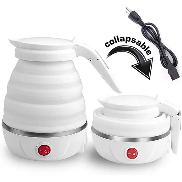 Fast Water Boiling 600 ml Portable Kettle Travel Kettle Foods Boils Quickly Silicone Small Collapsible Foldable Electric Sports Bottle ( Random Color ) - Image 4