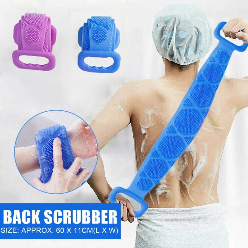 Double Side Bath Towel Scrubber - Random Color - Image 2