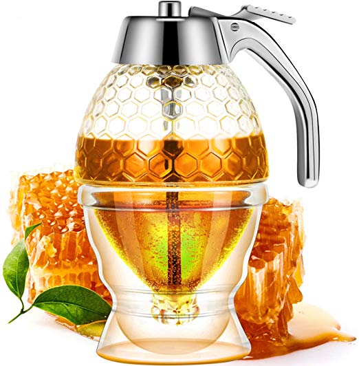 Honey Dispenser Juice Syrup Pot Jar For Kitchen Bee Drip Storage 200ML - Image 2