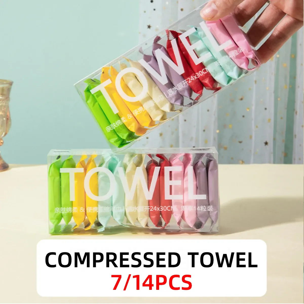 Disposable Washcloths | 14 pcs/box | Portable Travel Towels | Thickened Compressed Face & Beauty Square Towels - Image 3