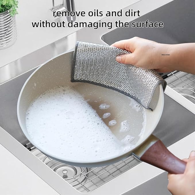 Dish washing Cleaning cloth | Metal Wire Dish washing Rugs for Kitchen Dishes - Image 3