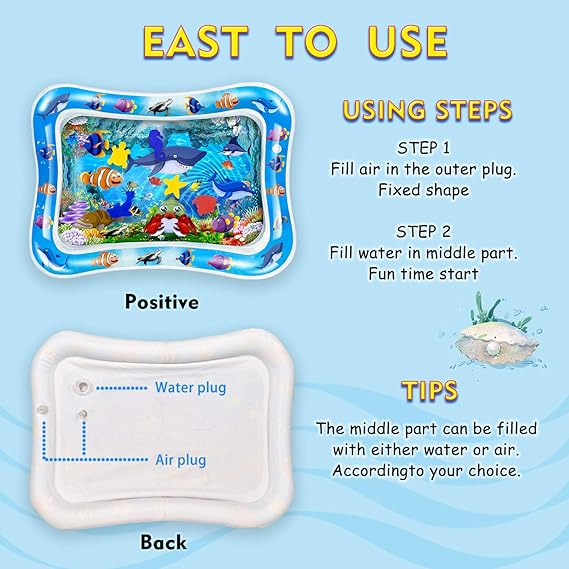 Sale Inflatable Leakproof Water Mat For Kids / Inflatable Tummy Time Mat - Random Color - Image 4