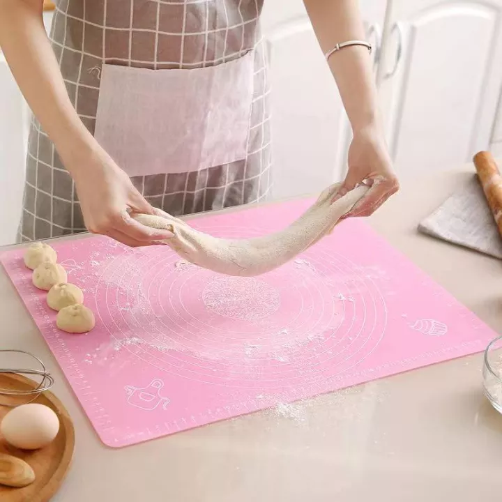 Silicone Baking Roti Mat With Measurements Heat Resistant | Non Stick Flour Rolling Mat | Baking Kneading Dough Pad - Big Size (Random Color) - Image 4
