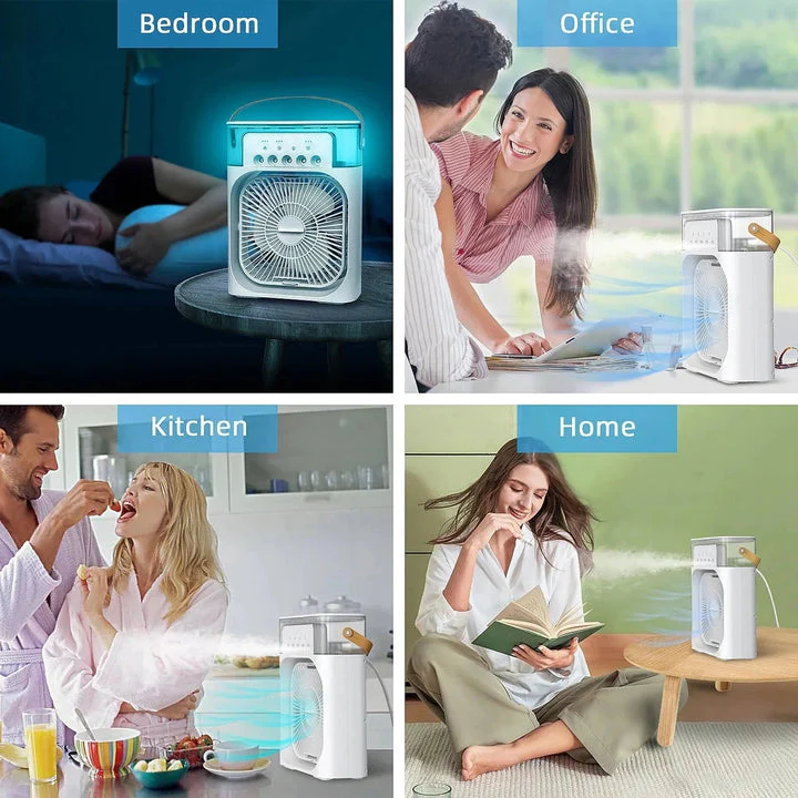 Mist fan | Portable Cooling Fan - 11inch | USB Electric Fan with LED Night Light, Fine Mist Water, and Humidifier Function | Led Night Light Water Mist (Random Color) - Image 4