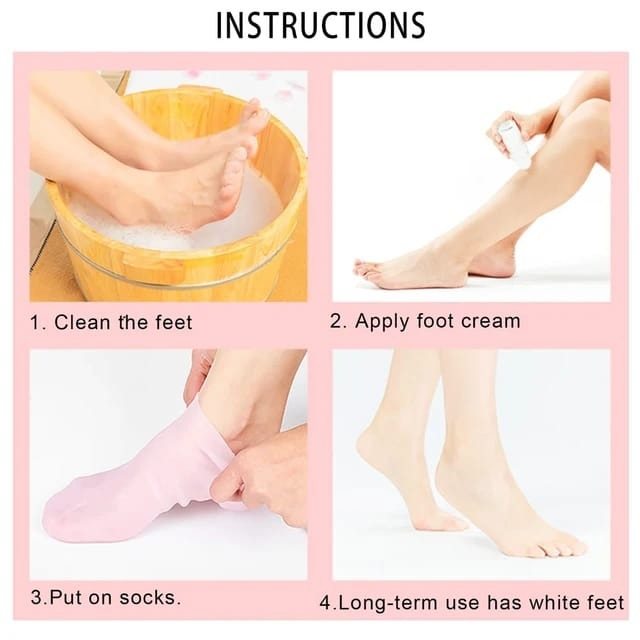 1 Pair Silicone Moisturizing Gel Foot Care Socks For Cracked Heels & Dry Skin Repair - Image 4