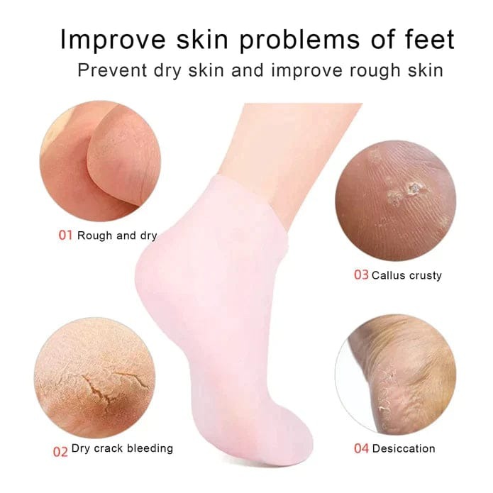 1 Pair Silicone Moisturizing Gel Foot Care Socks For Cracked Heels & Dry Skin Repair - Image 3