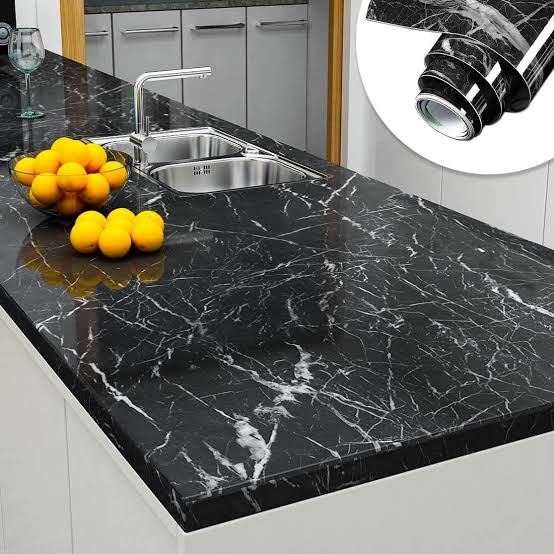 Self Adhesive Black Marble Sheet Sticker For Kitchen, Cupboard, Wall – Anti Oil And Heat Resistant Wallpaper (60*200 cm) - Image 4
