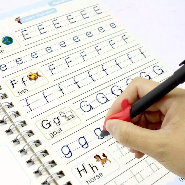 Sank Magic book Practice | Sank Magic Book for Montessori Children Tracing Handwriting First Pre-school Baby Learning Books for Kids (4 Books + Magic Pen with 10 Ink Refills) - Image 4