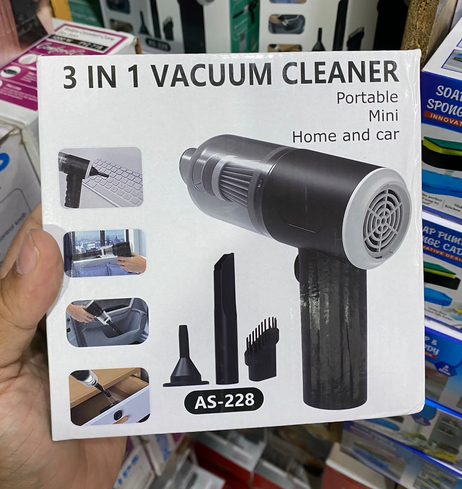 3 In 1 Portable Vacuum Cleaner Wireless Hand-held Cleaning For Car Home (As 228) - Image 5