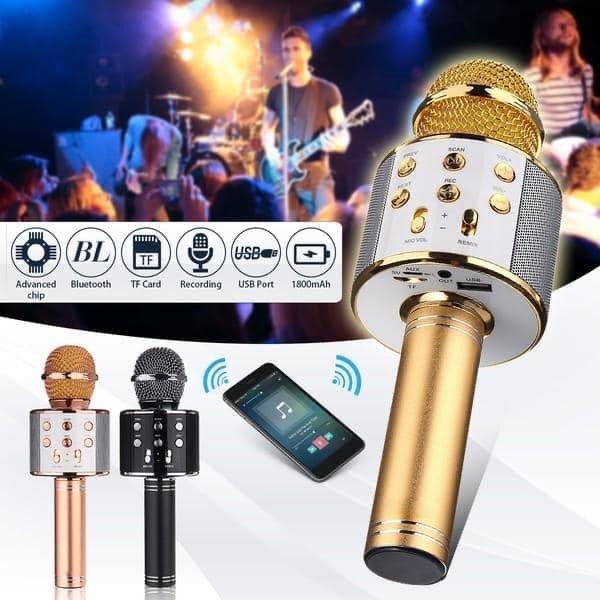 Bluetooth Microphone Karaoke Wireless Microphone Professional Speaker Handheld Microfone Player Singing Recorder Mic WS-858 KTV Microphone and Hifi Speaker - Image 2