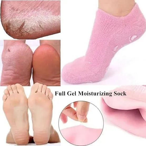 1 Pair Reusable Silicone Spa Gel Socks For Dry Feet And Cracked Heel Treatment – Moisturizing Hydrating Softening And Skin Smoothing Overnight Foot Care - Image 2