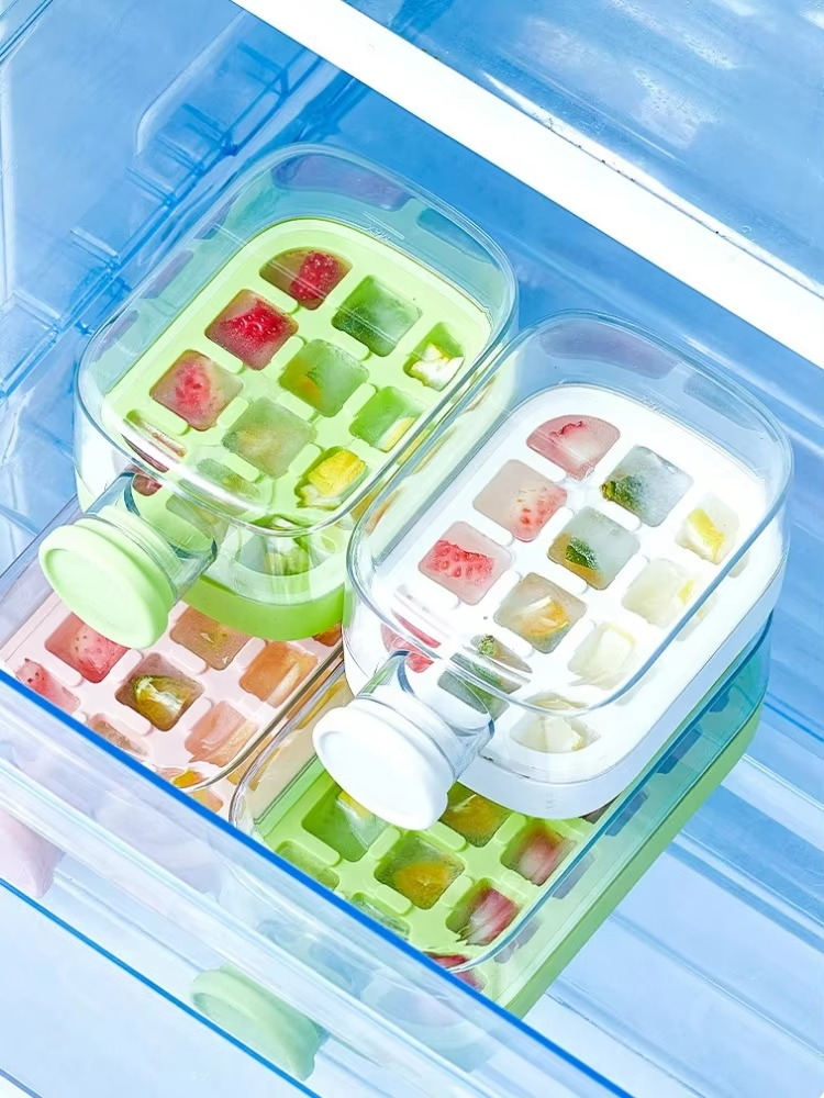My Crush Cup Ice Cube Tray, Water Bottle Ice Cube Tray, Cool Summer Ice Cube Cup, Upgraded Ice Cube Bottle, Reusable Press-to-Cold Ice Cube Hydration - 500ml - Random Color (Fiber Glass) - Image 3