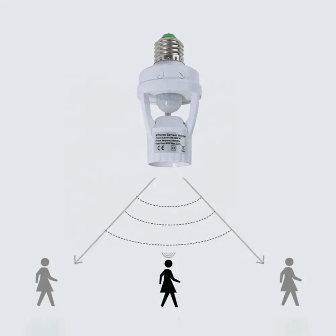 Infrared Motion Sensor Lamp Holder – 360° Smart Light Socket with Automatic On/Off Detection - Image 3